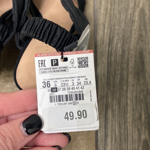 Zara black suede pointed toe heels size 36. NWT - Picture 6 of 15